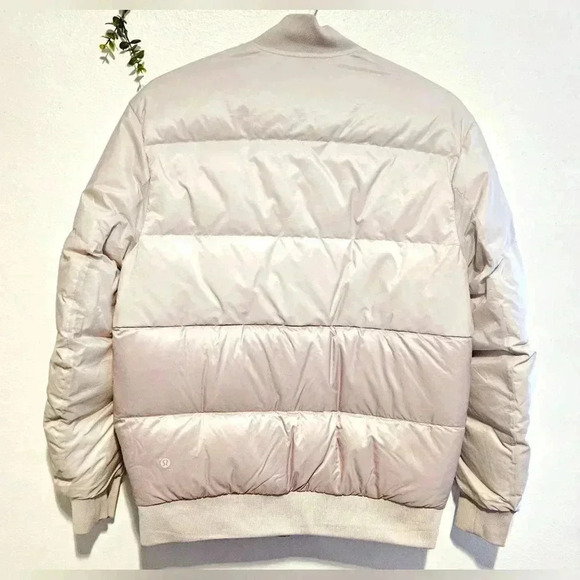 LULULEMON Roam Far Waterproof Wool Down Bomber Dual Jacket Sz 8 Porcelain Pink - Picture 5 of 13